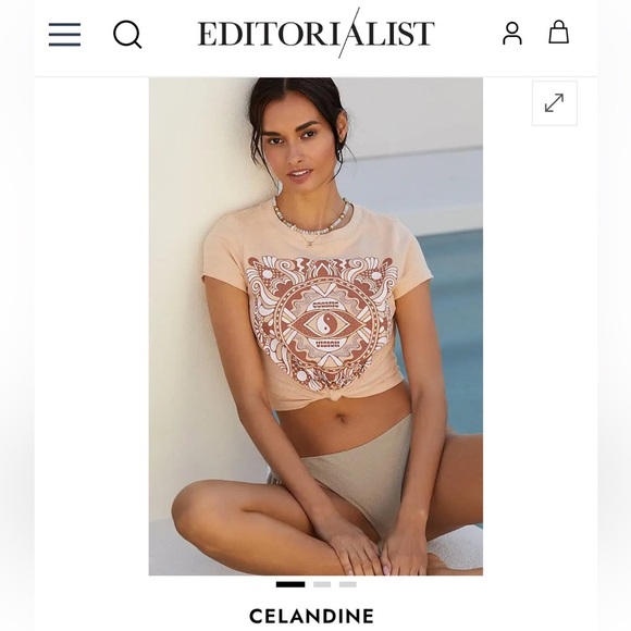 Anthropologie Celandine Catie St. Jacques x Crew-Neck Baby Tee | Size Small - Picture 2 of 6